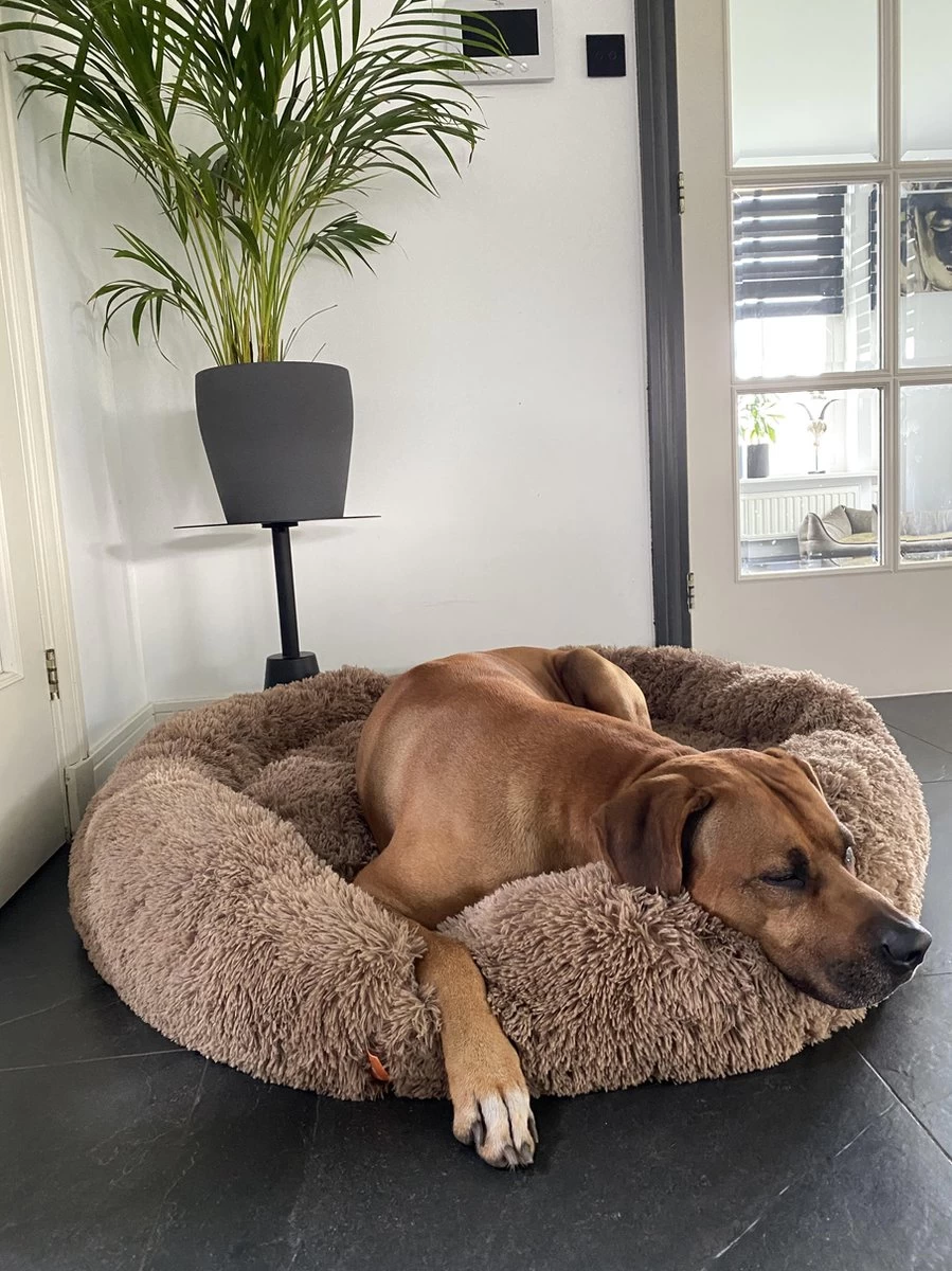 Happysnoots Hondenmand Met Rits - 80cm - Hondenbed - Donut Dog Bed - Fluffy - Grijs - Wasbaar - Afbeelding 14