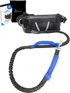 Canicross Looplijn Hond Met Heupriem Voor Hardlopen - Elastische Handsfree Hondenriem - Honden Trainingslijn - 150/200cm - Blauw