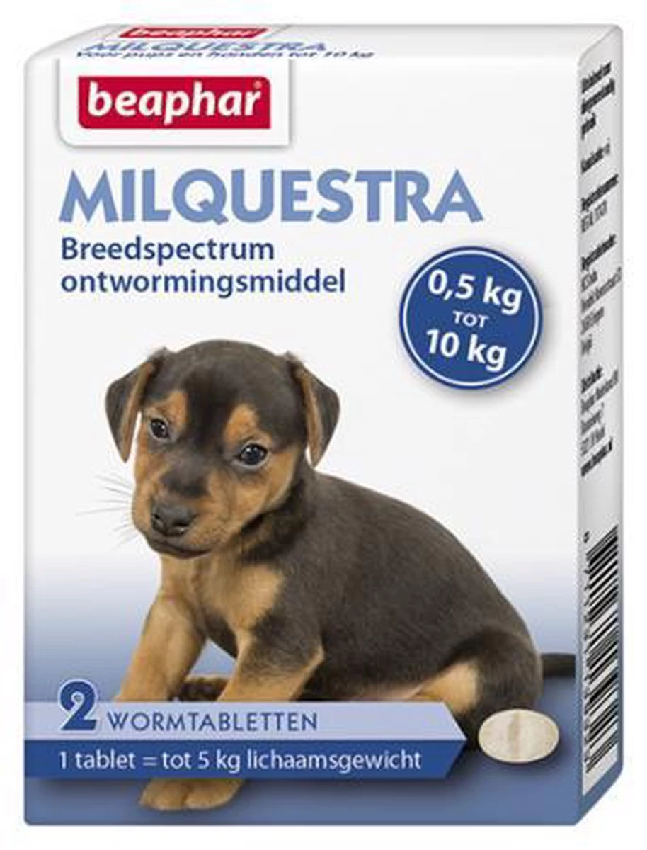 Beaphar Milquestra Kleine Hond/Puppy - Ontwormingsmiddel - 2 Tabletten - Afbeelding 7