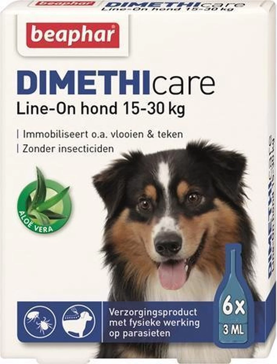 Beaphar Dimethicare Line-on Hond <15 Kg - 6 Pipetten - Afbeelding 3