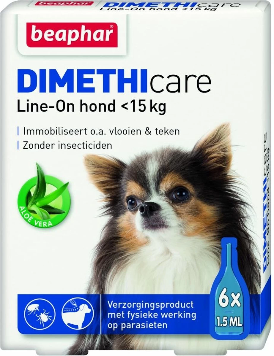 Beaphar Dimethicare Line-on Hond <15 Kg - 6 Pipetten