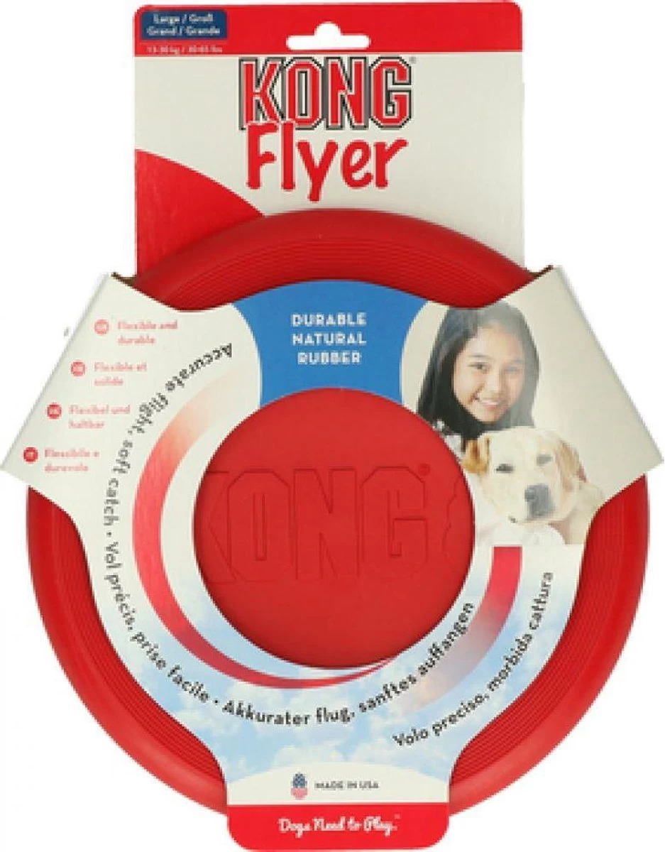 Kong Flyer Frisbee - Hondenspeelgoed - Rood - Ø25 Cm - Afbeelding 6