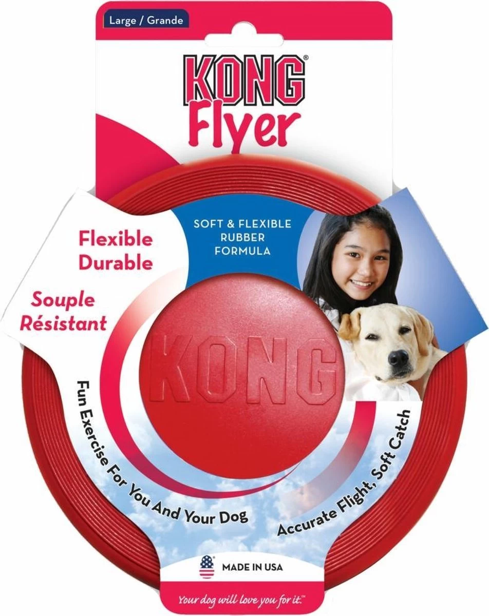 Kong Flyer Frisbee - Hondenspeelgoed - Rood - Ø25 Cm - Afbeelding 9