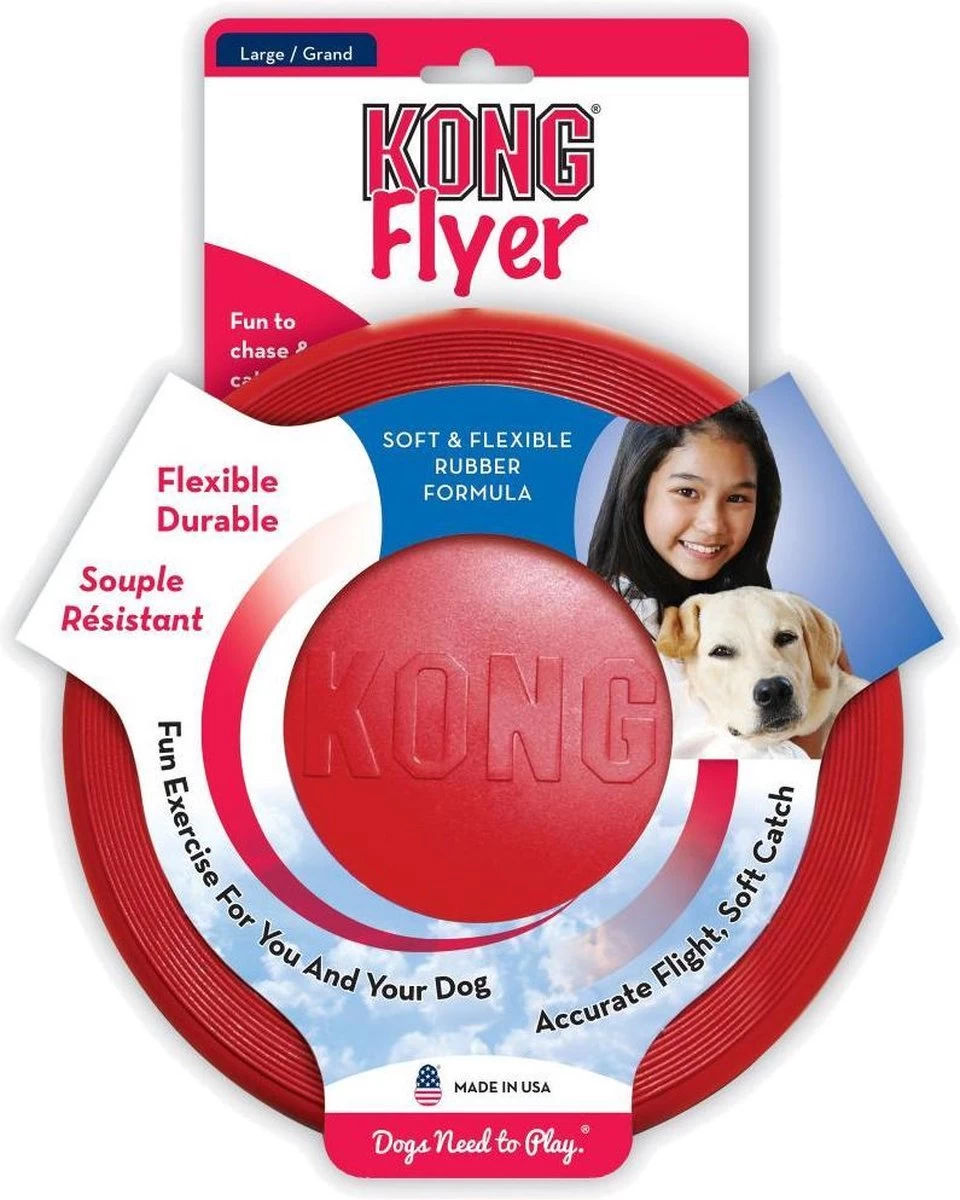 Kong Flyer Frisbee - Hondenspeelgoed - Rood - Ø25 Cm - Afbeelding 7
