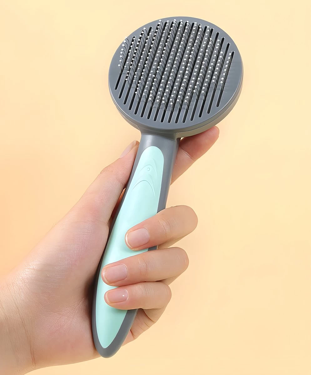 Pakeway T9 - Kattenborstel - Zelfreinigende Kattenkam - Groen - Massageborstel - 19,3 Cm - Afbeelding 4